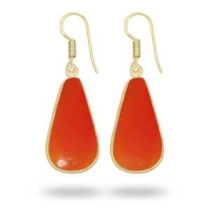 Most Beautiful Design Natural Carnelian Gemstone Handmade Gold Plated Earring Luxury Oval Wedding Party Drop Designer earring - Product Image 5
