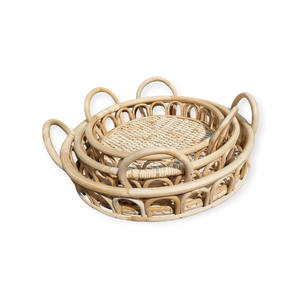 Wholesale Set Three Eco-Friendly Boho Rattan Cane Rectangular Rattan Tea <b>Container</b> Handcrafted Natural Sustainable Durable - Product Image 1