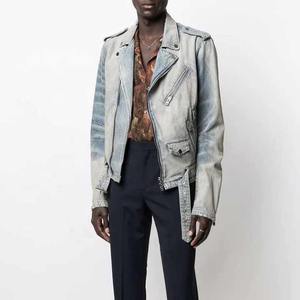 Veste en jean personnalisée pour homme, multi-zippée, style motard, effet usé, vestes en jean pour homme - Product Image 2