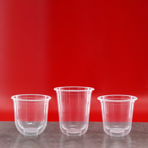 Tasse à café en plastique en forme de U jetable transparente tasse à thé à bulles Smoothie jus Boba tasse en plastique avec couvercle - Product Image 3