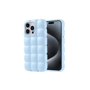 Étui en TPU souple brillant anti-traces de doigts bleu premium pour iPhone 15 Pro Max, série MRSA Dom Dom, coque antichoc - Product Image 1