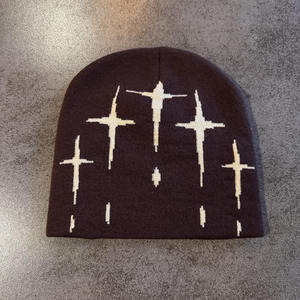Custom Design Jacquard Knit <b>Beanie</b> Cap Trendy Letter Pattern Hip Hop Streetwear <b>Beanie</b> for Men and <b>Women</b> - Product Image 2