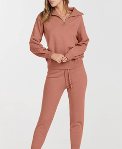 MEILLEURE qualité 2025 coton respirant survêtement coupe régulière à manches longues confort femmes survêtement - Product Image 1