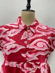 Débardeurs en coton imprimé floral écologiques pour femmes, légers, courts, boutonnés, décontractés, style japonais, col en V, pour le bureau - Product Image 3