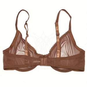 Soutien-gorge sexy pour femme en maille respirante, tissu transparent, bretelles réglables, grande taille, léger, maintien élevé, en nylon - Product Image 2