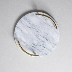 Bandeja redonda personalizada de alta calidad con piedra travertino, Ideal para almacenamiento de llaves, frutero y decoración del hogar, bandeja de mármol - Product Image 2