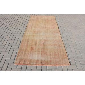 Alfombra Vintage de 3.5x7.6 pies, Alfombra Turca, Alfombra con Bordes Beige - Product Image 1