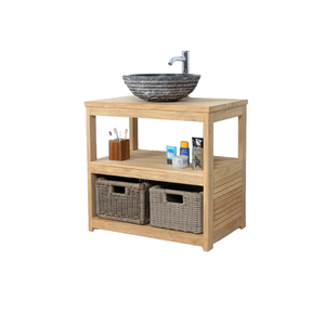 Mueble de baño al por mayor tocador de madera maciza hecho en Indonesia producto de alta calidad para proyecto de hotel y tienda - Product Image 1