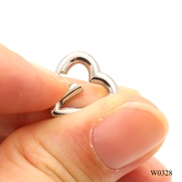 Fermoir en métal en forme de cœur pour bijoux, mousqueton à ressort en acier inoxydable de 14 mm, clip à charme à ouverture rapide
