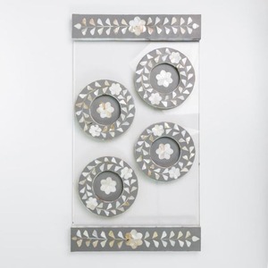 ถาดรองแก้วฝังกระดูกพร้อมถาดอะคริลิคพร้อมด้ามจับมุก6ชั้นถาดและจานรองแก้วของเปลือกหอยมุก - Product Image 1