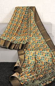Hermosos Saris de Fiesta para Mujer en Viscosa Khadi, Yute y Seda Suave con Materiales Reciclados - Product Image 2