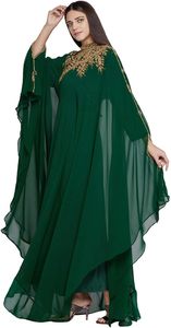 Caftán Marroquí Modesto de Dubái, Abaya Árabe Maxi con Cuentas Hechas a Mano, Vestido de Novia Ecológico Hasta el Suelo, Elegante para Fiestas y Playa - Product Image 6