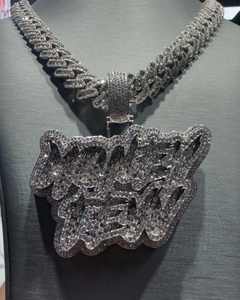 Colgante de plata 925 con nombre de letra personalizado, joyería redonda de moissanita con diamantes de hip hop, collar con nombre helado, regalo de cumpleaños - Product Image 2