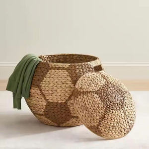 Water Hyacinth Soccer Sports <b>Hamper</b> Kids <b>Laundry</b> Organizer Versatile Kid Basket - Product Image 1