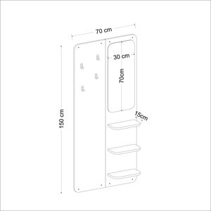 Colgador de ropa montado en la pared para ramo, perchero personalizado para ropa, perchero antracita con estantes de espejo, muebles modernos para el hogar - Product Image 6