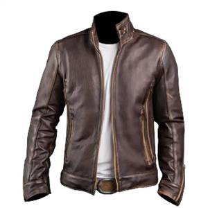 Chaquetas Bomber de Cuero Vacuno Genuino al por Mayor, Chaquetas de Invierno Casuales de Alta Calidad para Hombre, Logotipo Frontal Personalizable - Product Image 6