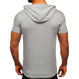 เสื้อยืดผู้ชายทรงสลิมฟิต ระบายอากาศได้ดี น้ำหนัก 220 กรัม ผ้าริงเกอร์เจอร์ซีย์ สำหรับสตรีทแวร์ สีพื้น แต่งโลโก้ด้านหน้า ดีไซน์เรียบง่าย - Product Image 2
