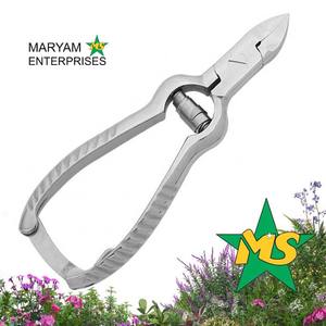 Pinces à ongles à lame incurvée en acier avec poignée imprimée pour le soin des ongles des orteils Ressort de baril - Product Image 4