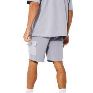 Survêtements pour hommes, survêtements de couleur unie, mode été, t-shirts 100% coton à manches courtes, survêtements cargo MADE BY BS 2027 - Product Image 3
