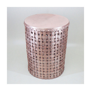 2025 Premium Quality Contemporary Metal and Iron Side Stool Coffee <b>Table</b> Duo Handcrafted Hammered <b>Copper</b> Finish - Product Image 1