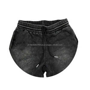 Short de bain vintage en coton éponge pour homme, design personnalisé délavé à l'acide, impression bouffante, short de plage de fitness de plage uni, motif à cordon de serrage - Product Image 4