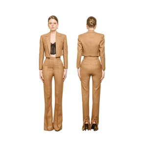 Pantalones de pierna recta para mujer, diseño de lujo minimalista repelente al agua de buena calidad, embalaje personalizado hecho en Vietnam, fabricante - Product Image 2