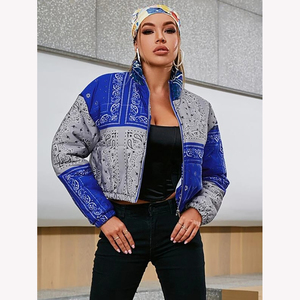 Veste bouffante à la mode chaude d'hiver pour femmes fermeture à glissière complète manches longues respirant tissé - Product Image 6