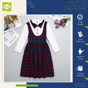 Personnalisé doux et très durable qualité sans manches filles tunique uniforme scolaire robe pour enfants à prix réduit - Product Image 4