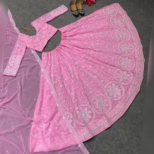 Новейшие дизайнерские Lehenga Choli с тяжелой сеткой Dupatta для стильной девушки, ручная вышивка для невесты, индийская дизайнерская свадьба