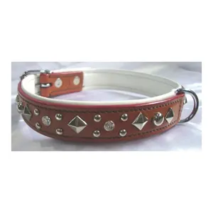 Amazing Deal on Top Crystal Decoration Leather Made Neck Collars for Dogs Origin from India for Bulk Purchasers