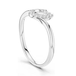 Anillo de Diamante Cultivado en Laboratorio de 0.075 CT para Mujer con Diseño de Hoja Trenzada, Claridad VVS-VS EF, Oro de 18KT, 14KT, 10KT y Plata 925 - Product Image 5