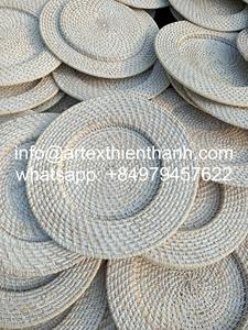 Napperon en rotin durable de fabricant de plat de chargeur tissé rond en gros pour l'usage quotidien fait à la main du Vietnam - Product Image 4