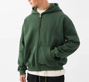 Sweat à capuche pour homme en coton épais de haute qualité avec logo personnalisé polaire zippée avec col surdimensionné pour l'hiver - Product Image 5