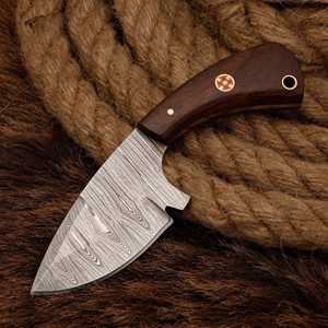 Couteau de poche pliant en acier Damas, manche en bois de rose, logo personnalisé, couteau de chasse et de camping, OEM ODM, vente en gros, garantie 3 ans, haute qualité - Product Image 1