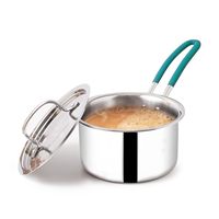 Casserole en acier inoxydable triple couche, casserole à lait, couvercle en acier, très petite, compatible induction, antiadhésive, corps à 3 couches, 100% pur, sans toxines