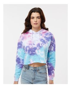 Sudadera corta con capucha para mujer Tie-Dyed - Product Image 1