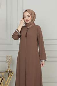 Abaya de luxe modeste d'Arabie Saoudite, respirante, abayas islamiques fermées pour femmes musulmanes, vente en gros aux meilleurs prix, robe - Product Image 5
