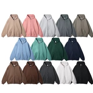 Sudaderas con capucha personalizadas de alta calidad para hombre Heavyweight Unisex Zipper Men Oversized Heavyweight Screen Print Zip up Puff Print Hoodie - Product Image 6