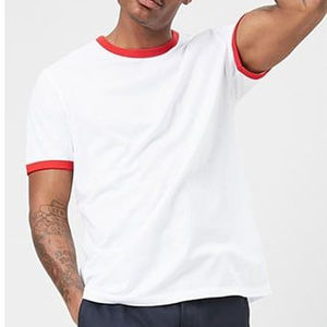 Camisetas Ringer de algodón de gran tamaño para hombre, Camisetas Básicas de manga corta Unisex de peso pesado con cuello redondo, Camisetas básicas holgadas, camisetas Ringer - Product Image 2