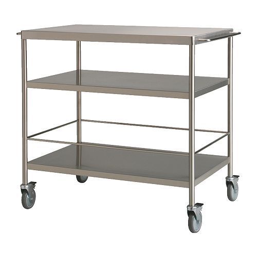 SS Dressing Trolley Lab Fittings 4 Wheel Hospital Stainless Steel Trolley