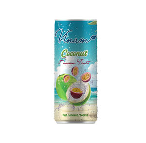 Bebida de agua de coco natural brillante Agua de coco enlatada 250ml Sabor a mango La mejor bebida deliciosa para venta al por mayor - Product Image 3