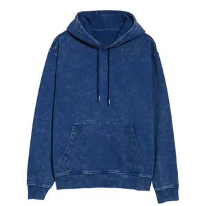Nouvel Arrivage – Sweat à Capuche Tricoté Imperméable Effet Délavé pour Homme, 100% Coton, Style Vintage, Grammage Lourd, Doublé et Brodé - Product Image 6