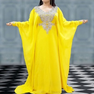 Robes de mariée américaines neuves en gros, longues, en velours, grande taille, pour femmes, à col montant, imprimées numériquement, pour l'été - Product Image 2