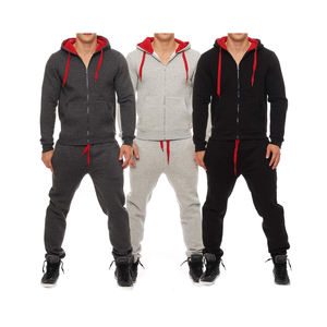 Survêtements de sport pour hommes, marque, logo personnalisé, ensemble deux pièces d'entraînement, jogging, survêtement uni - Product Image 1