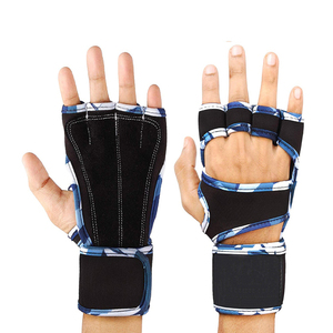 Premium Protect Palm Hand Lifting Grip Pad Gimnasio Correas de muñeca ajustables para levantamiento de pesas Power Cross Training Hand Grip - Product Image 3