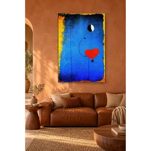 Fida Joan Mir Danseuse avec un cœur rouge sur fond bleu, impression sur toile - Product Image 4