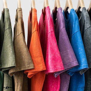 T-shirts unisexe surdimensionnés à manches courtes et à épaules tombantes vintage personnalisés 100 coton T-Shirt lourd délavé à l'acide - Product Image 5