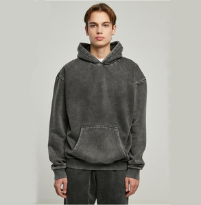 OEM nouvelle arrivée pulls à capuche thermiques délavés à l'acide pour hommes style unique respirant délavés à l'acide 100% sweats à capuche en coton - Product Image 1