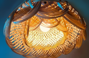 Lustre moderne en bambou tissé, écologique, style zen asiatique, décoration murale, Diwali, salon, usage intérieur - Product Image 5