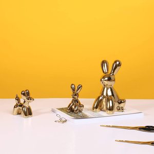 Cute Golden Bunnies Sculpture Luxury Sitting Rabbit Statue <b>Easter</b> Home Decoration Object Handcrafts Brass Rabbit <b>Ornament</b> Decor - Product Image 6
